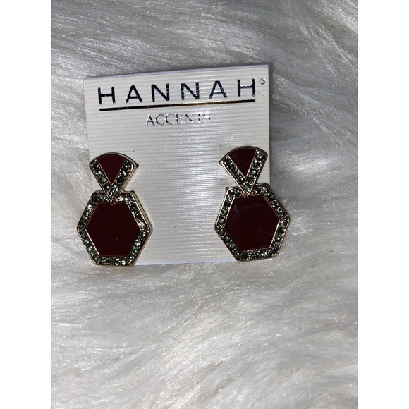 Sparkly Green & Mauve Earrings By HANNAH - Picture 1 of 3